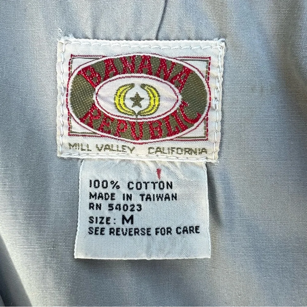 Vintage Banana Republic Men Safari Utility Bush Vest Hooded Hunting Fishing 80’s